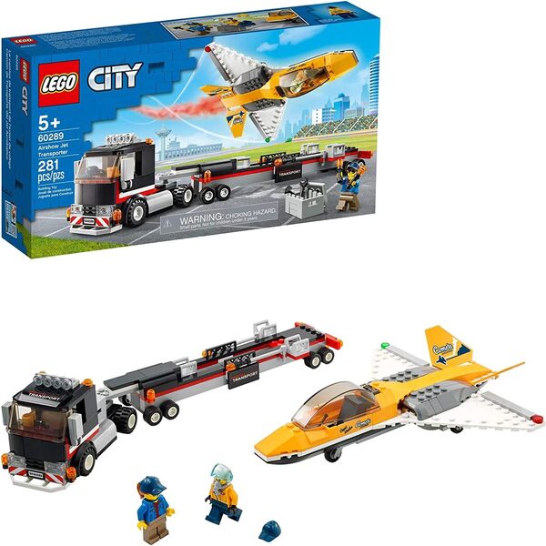 Bonbell Lego City Airshow Jet Transporter 60289 Building Kit; Fun Toy Playset for Kids, New 2021 (281 Pieces)