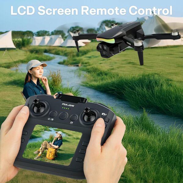 Drone avec Caméra 1080pTélécommande par Écran,Lumière LED RVB FPV Quadricoptère pour Adultes Débutants,Mode Sans Tête Positionnement Optique,Démarrage/Atterrissage en une Touche,3 Modes de Vitesse