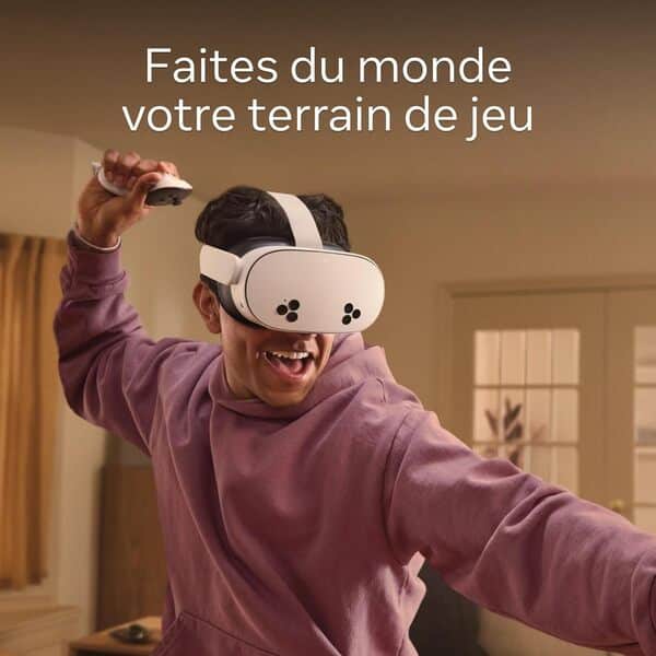 Meta Quest 3S 128 Go – Plongez dans la réalité Mixte – Casque Tout-en-Un – Essayez Meta Horizon+ sans Frais Pendant 3 Mois
