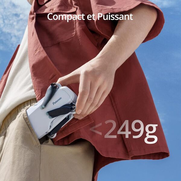 Potensic ATOM 4K GPS Drone avec Gimbal à 3 Axes, Transm. Vidéo 6KM, Moins de 249g, Temps de Vol 32 Mins, Vitesse Max. 16m/s, Suivi Visuel, QuickShots, FPV Quadcopter pour Débutants et Adultes, C0