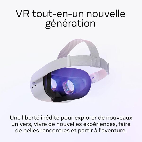 Meta Quest 2 — Casque de Réalité Virtuelle Tout-en-un Dernière Génération 128 Go