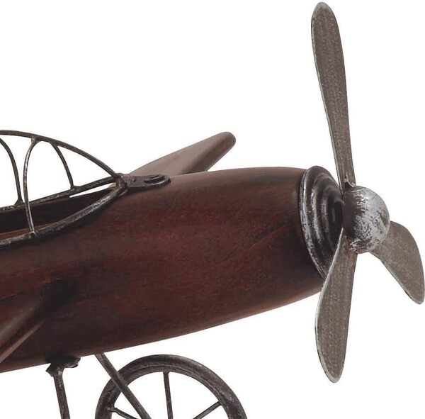 Deco 79 Avion H-92651, Bois, métal, 40,6 cm (l) x 22,9 cm (H)