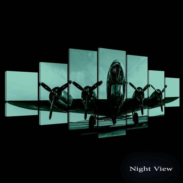 Startonight Grand Format Art Encadré Avion B-17G, Impression De Photos Sur Toile XXL Imprimée Tableau Motif Moderne Déco d'Art 7 pieces Tendu Sur Chassis 100 x 240 cm