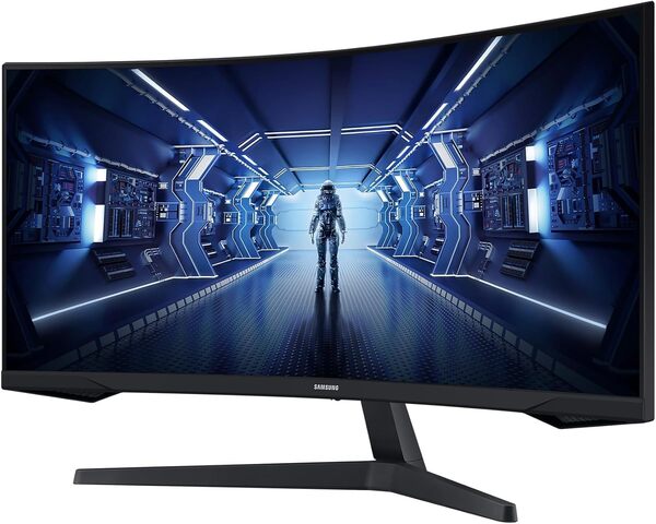 Samsung Ecran PC Odyssey G55T 34'' 165Hz, 1ms, Dalle VA 1000R, UWQHD 3440x1440, 2500:, 250cd/m2, AMD FreeSync Premium, Pied Ajustable,HDMI, DisplayPort