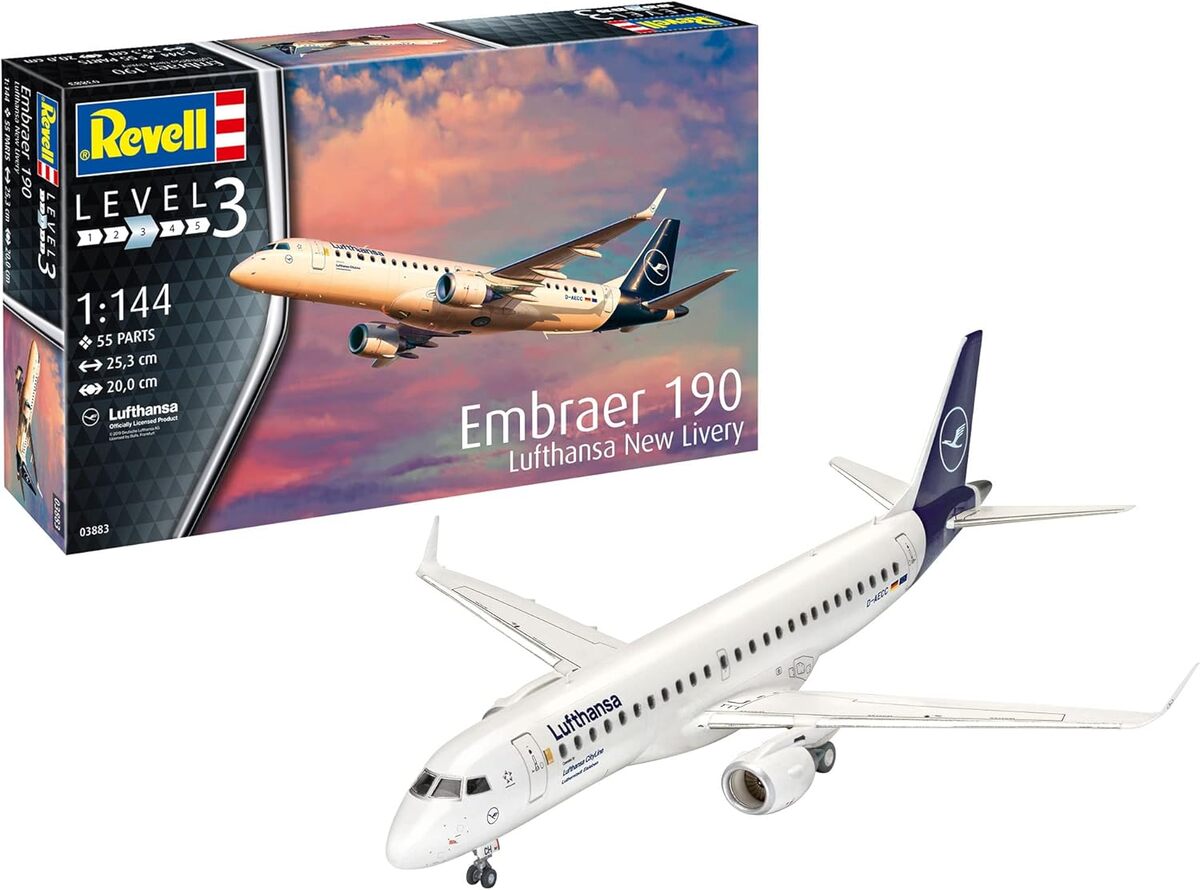 Test : maquette Revell 03883 Embraer 190 Lufthansa 1/144