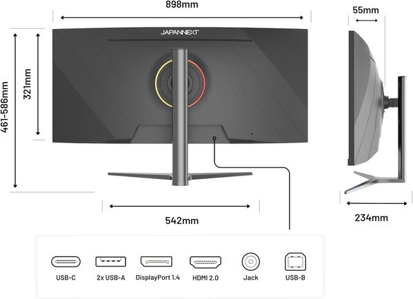 JAPANNEXT Ecran PC Incurvé 37.5