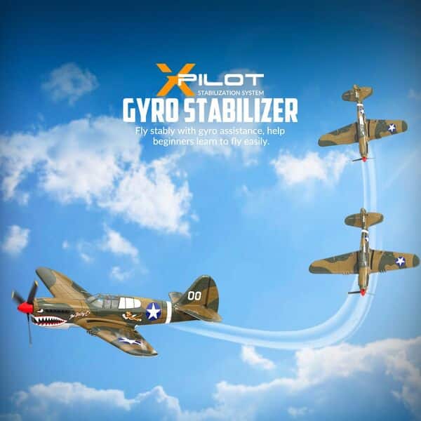 VolantexRC P40 Avion Radiocommandé 4CH - Prêt à Voler pour Débutants avec Système de Stabilisation Xpilot, One Key Aerobatic (761-13 RTF)