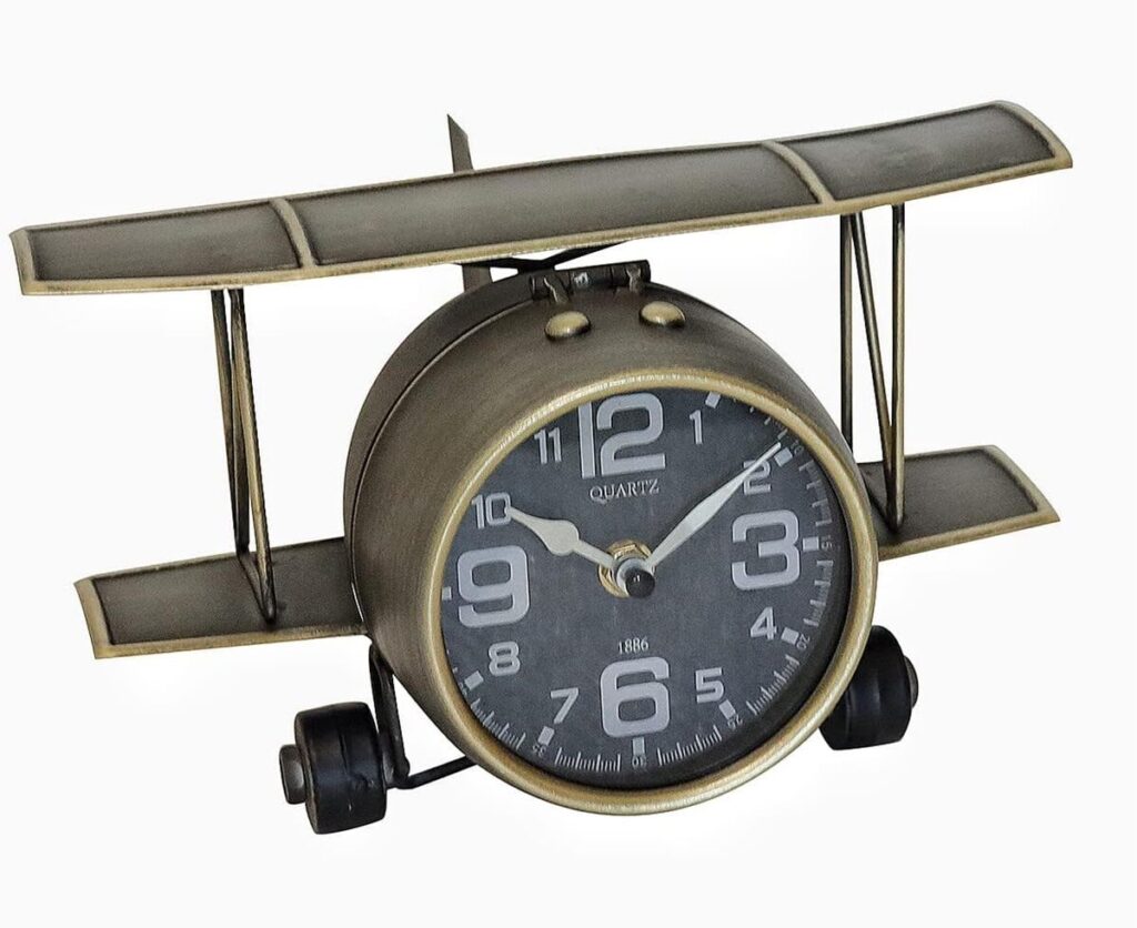 Avis sur l'horloge de table TenFuju en forme d'avion