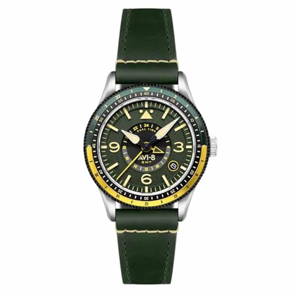 Test AVI-8 Flyboy Airmaster GMT : élégance et précision en vert fuselage