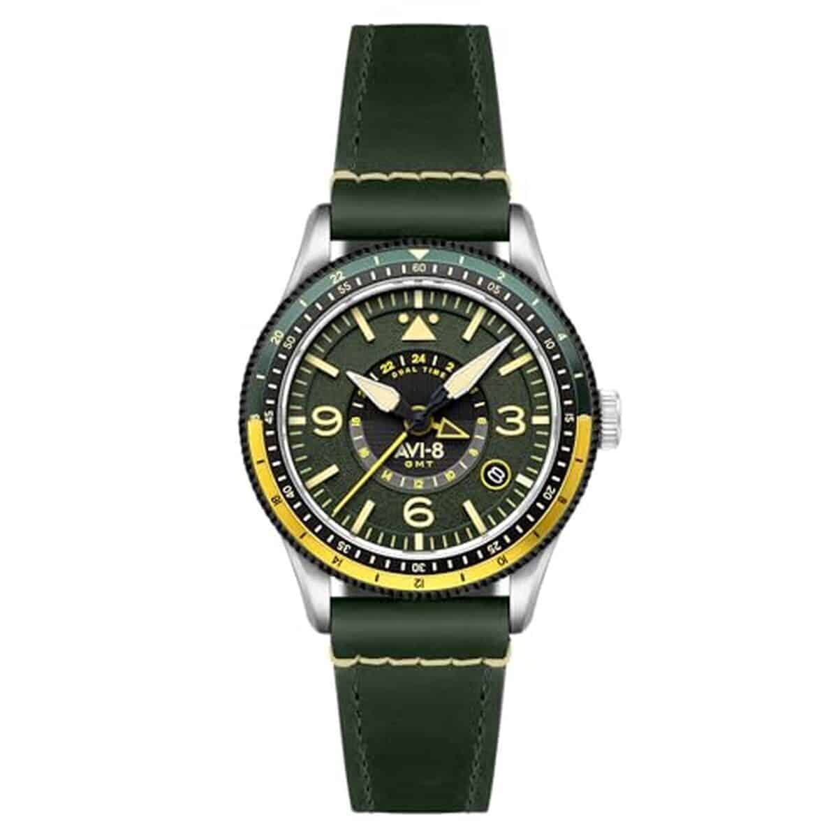 Test AVI-8 Flyboy Airmaster GMT : élégance et précision en vert fuselage