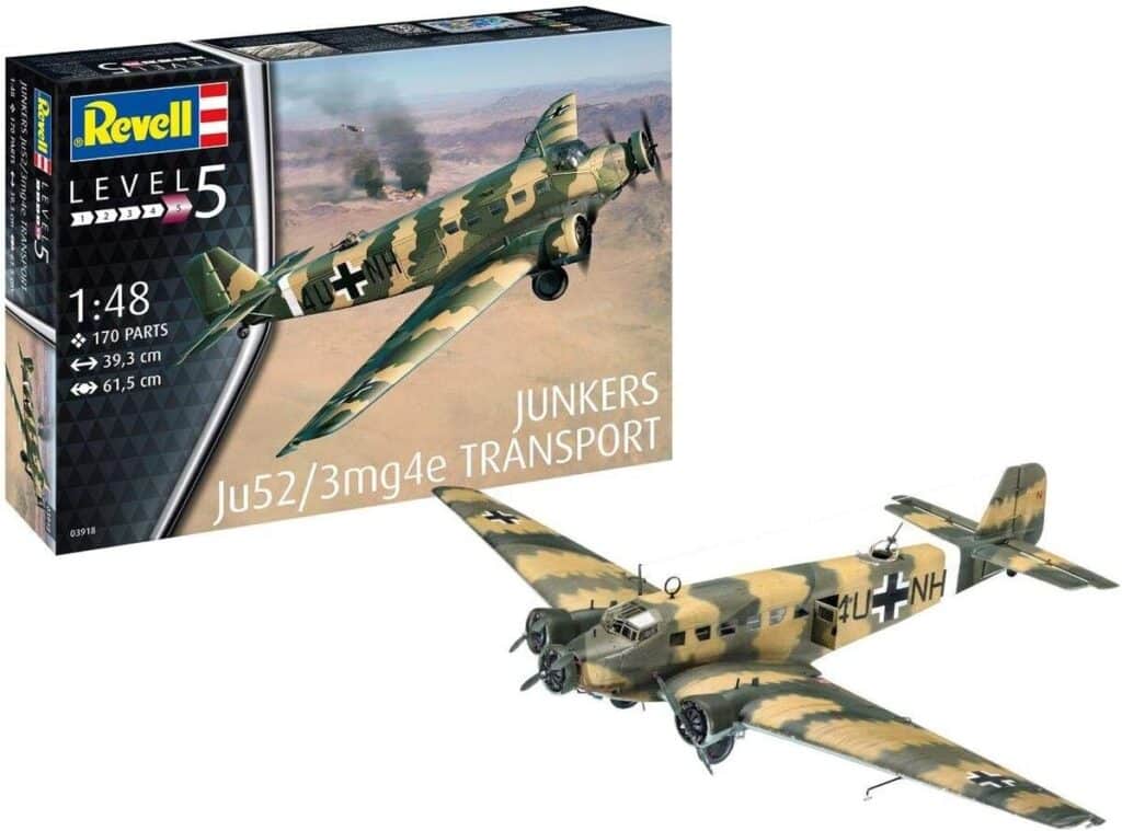 Test : maquette Revell 03918 Junkers JU52/3 m à l'échelle 1/48