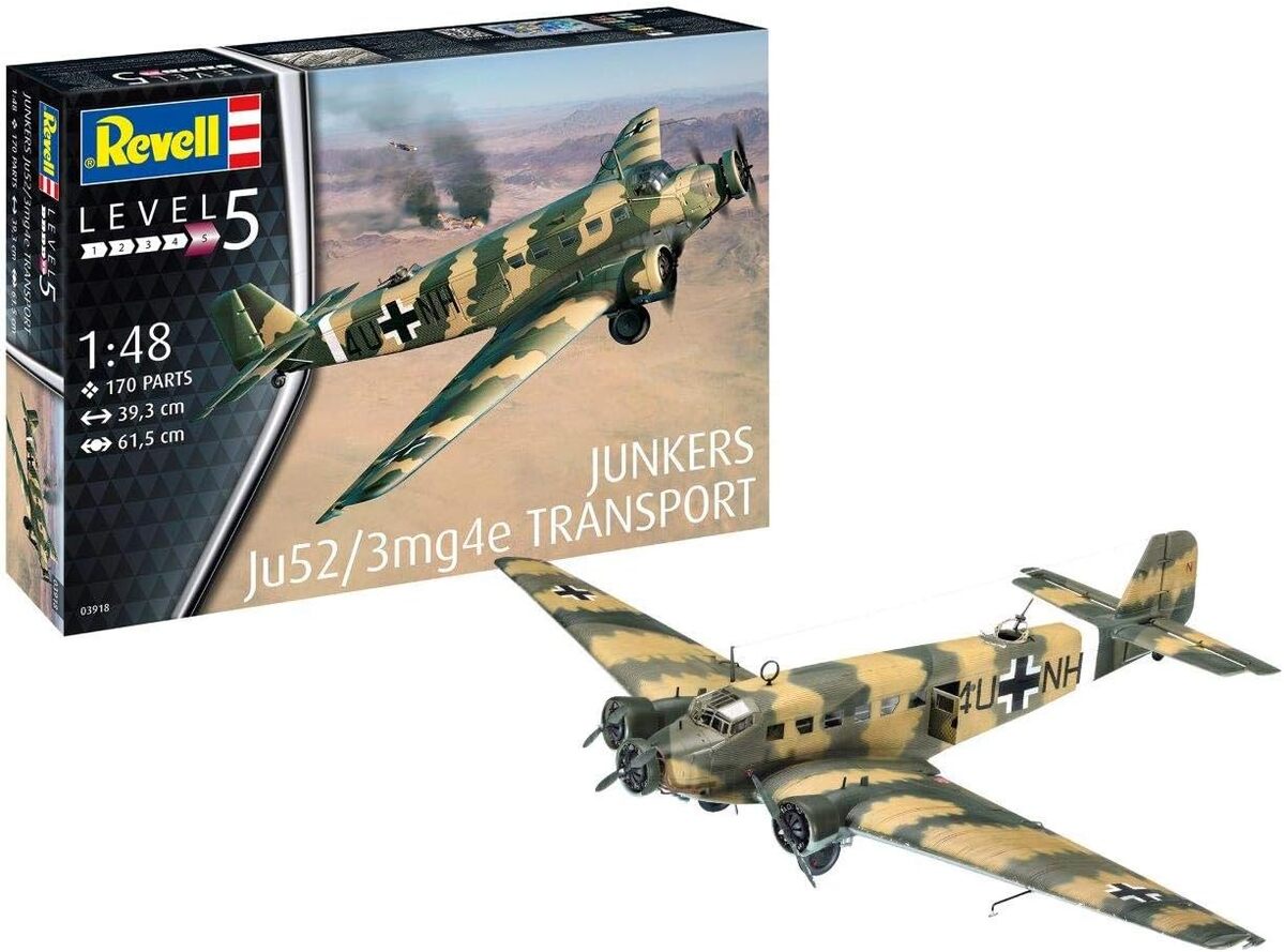 Test : maquette Revell 03918 Junkers JU52/3 m à l'échelle 1/48