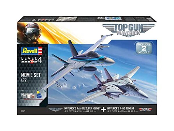 Plongée dans l'univers aérien de Top Gun avec notre test des maquettes Revell f14 Tomcat et f18 Hornet à l'échelle 1/72 : précision, détails et expérience de montage garantis