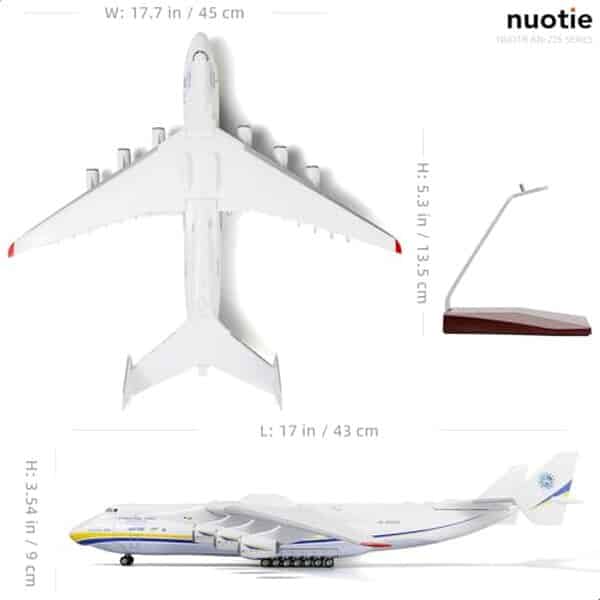 Explorez notre test détaillé sur la maquette à l'échelle 1/200 de l'AN-225 Mriya et plongez dans l'univers fascinant de ce géant des airs.
