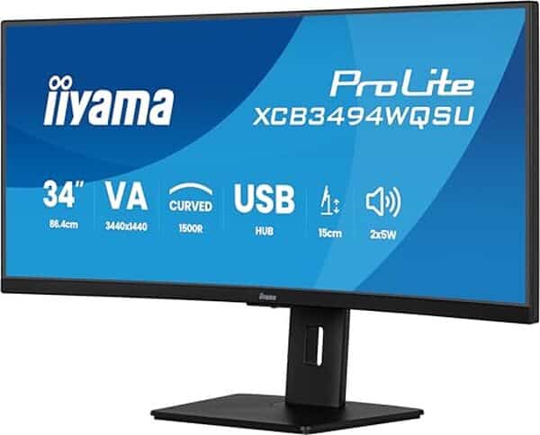 Découvrez notre analyse approfondie de l'écran iiyama Prolite XCB3494WQSU-B1 : un moniteur incurvé 34 pouces offrant une résolution UWQHD et une fréquence de rafraîchissement de 120 Hz pour une expérience visuelle immersive