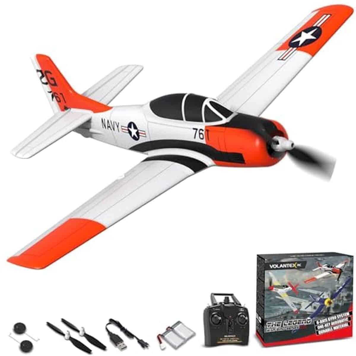 Essai : avion RC VolaTEXRC T28 Trojan 4 canaux Seconde Guerre mondiale avec télécommande prête à voler