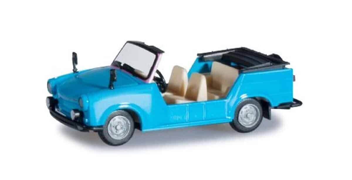 Essai : voiture modèle réduit herpa Trabant Kübel bleu ciel