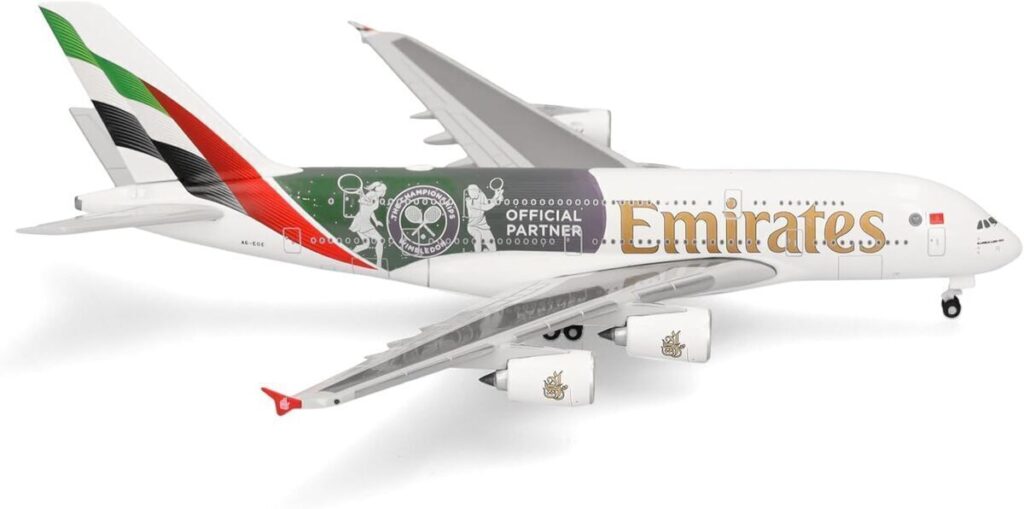 Avis : avion miniature Emirates Airbus A380 Wimbledon 1 : 500
