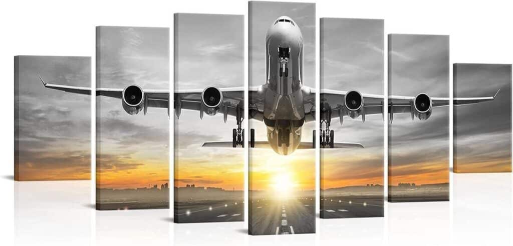 Avis sur le tableau avion Homeoart : art mural en 7 panneaux