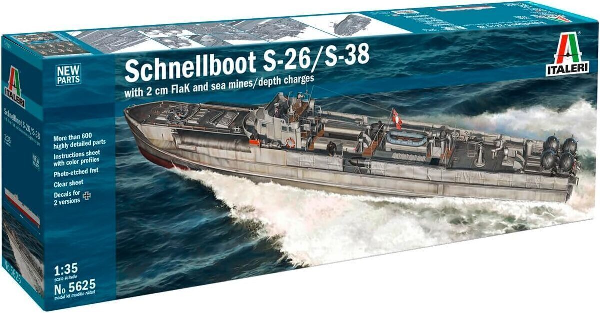 Test du bateau maquette Italeri Schnellboot S-26/S-38 1 : 35
