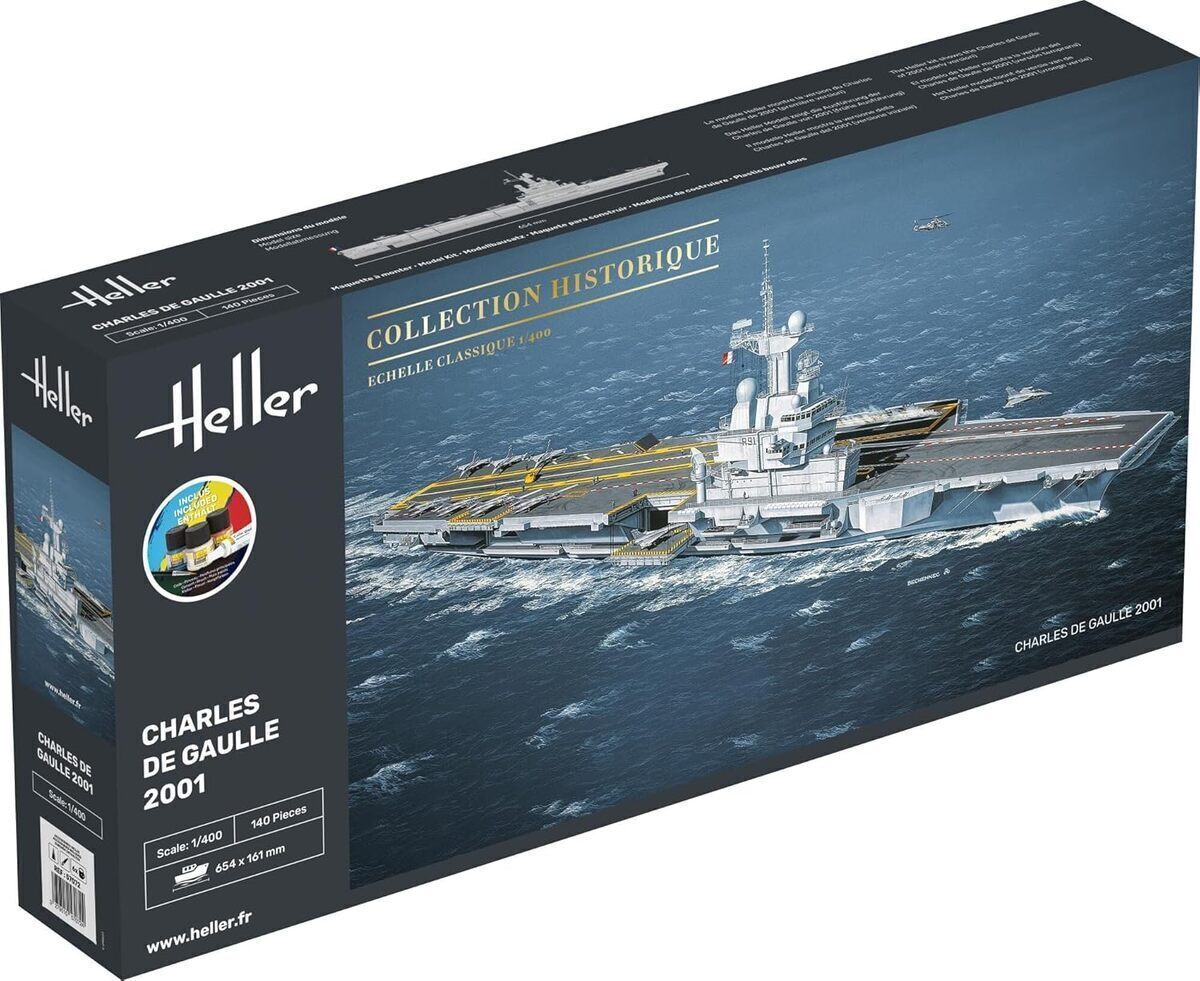 Test du porte-avions Charles de Gaulle par Heller Joustra : starter kit maquette bateau