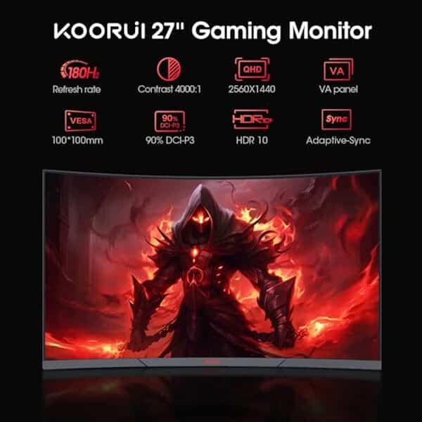 Découvrez notre test détaillé du moniteur gaming KOORUI 27'' QHD 180Hz: performances, taux de rafraîchissement et qualité d'image pour les gamers exigeants. 