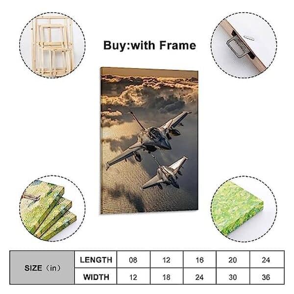 Découvrez notre avis détaillé sur l'affiche Rafale chasseurs au coucher du soleil : qualité, design et où l'acheter au meilleur prix.