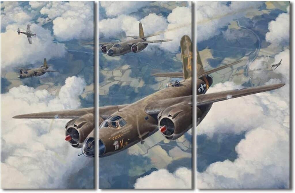 Avis : art mural avion maraudeur B-26, 3 panneaux déco moderne