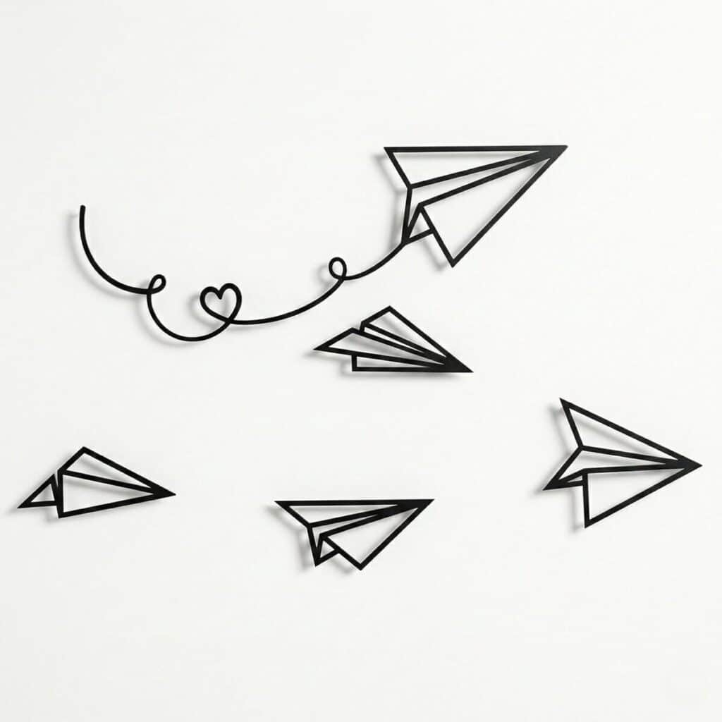 Avis : décoration murale en métal, avion en papier 118 cm