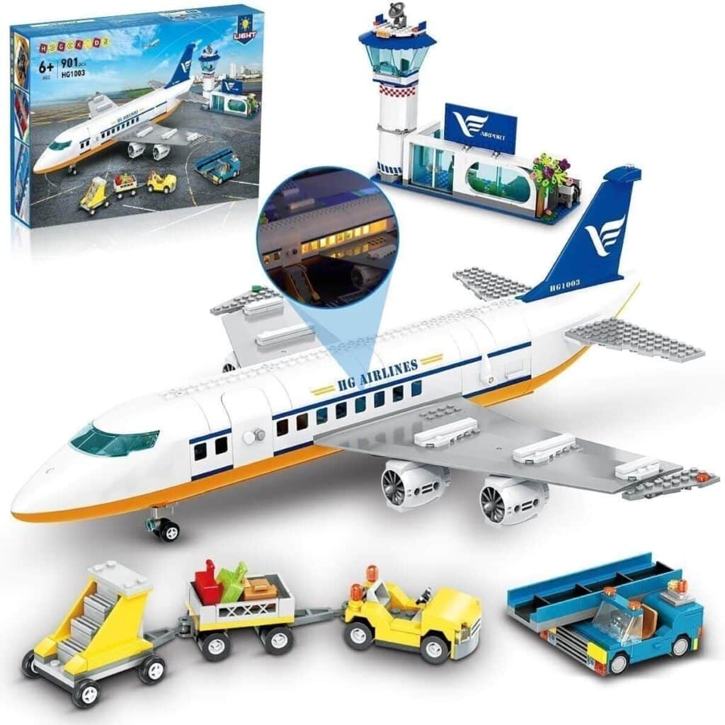 Test : avion HOGOKIDS city avec lumière LED, 901 pièces