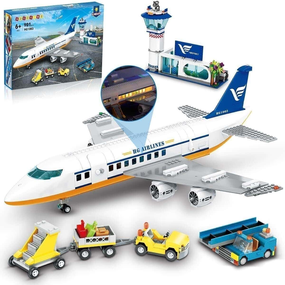 Test : avion HOGOKIDS city avec lumière LED, 901 pièces