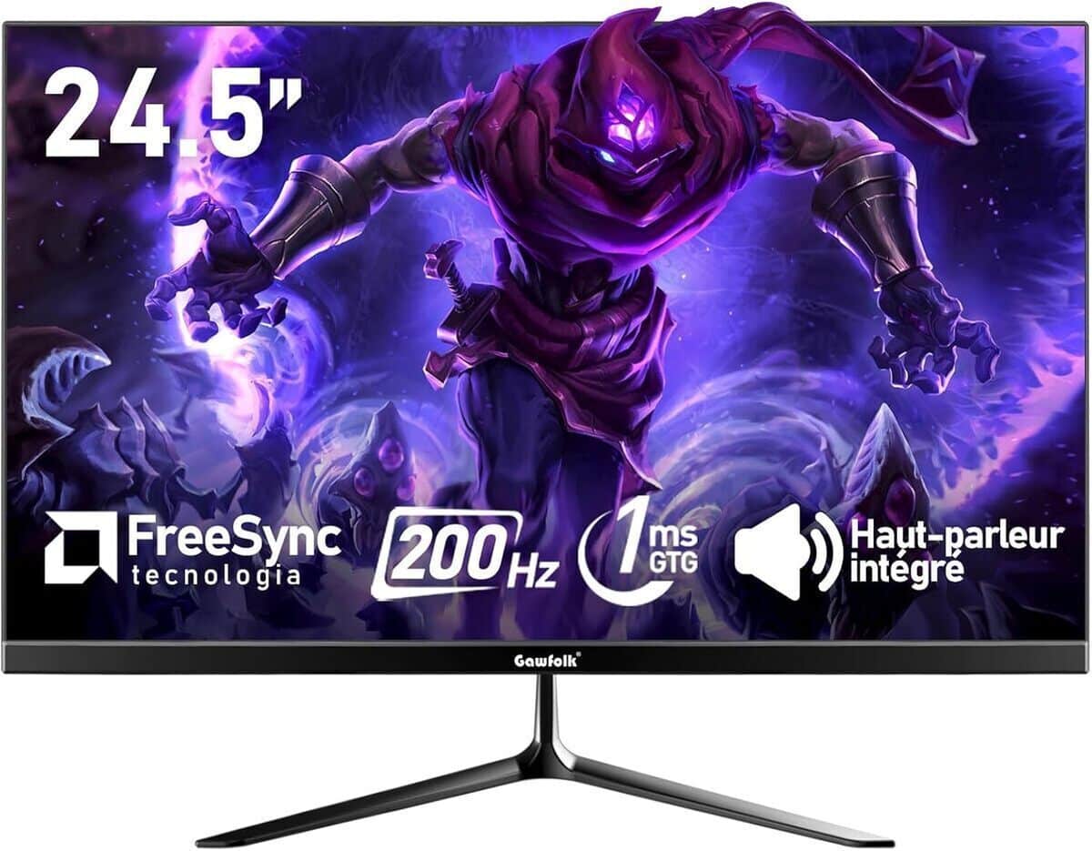 Test : gawfolk écran PC 24, 5 pouces 200 Hz