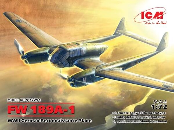 Découvrez notre test détaillé du kit maquette ICM 72291 du FW 189A-1 à l'échelle 1/72 : qualité, pièces et construction de ce modèle réduit d'avion de chasse allemand.