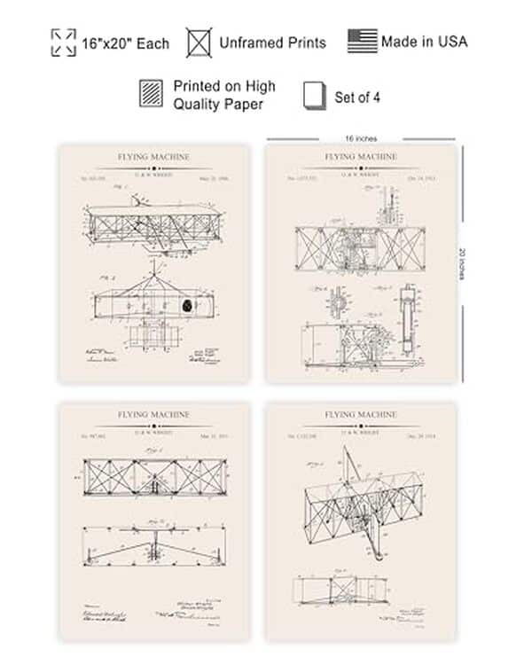 Découvrez notre sélection d'affiches vintage Wright Brothers. Art aéronautique authentique pour sublimer votre intérieur avec l'histoire de l'aviation. 
