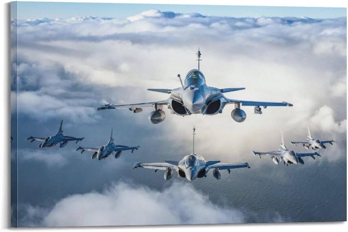 Avis sur le poster YBHF Rafale Fighter Jet : déco murale rétro