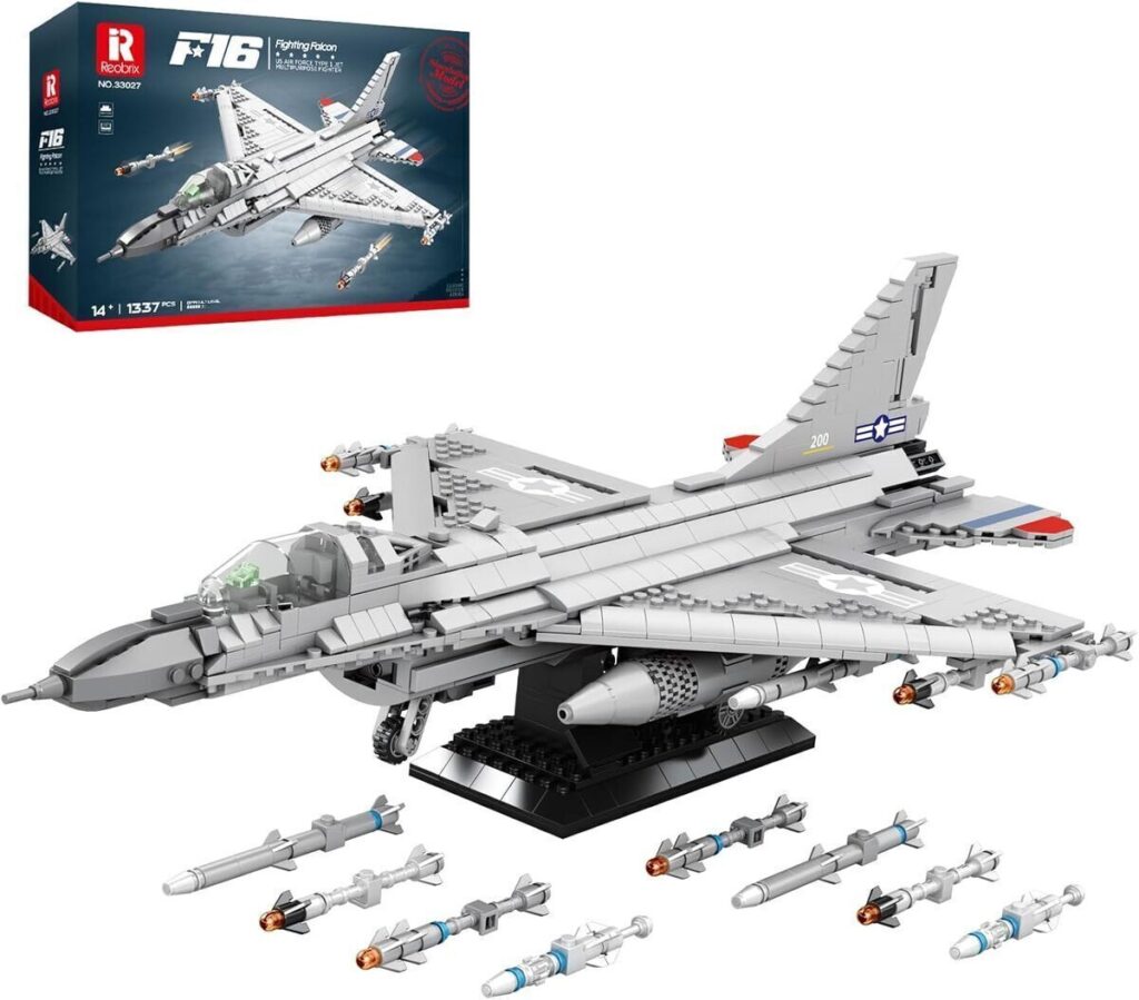 Test du jeu de construction Reobrix F-16 : maquette militaire de 1377 pièces