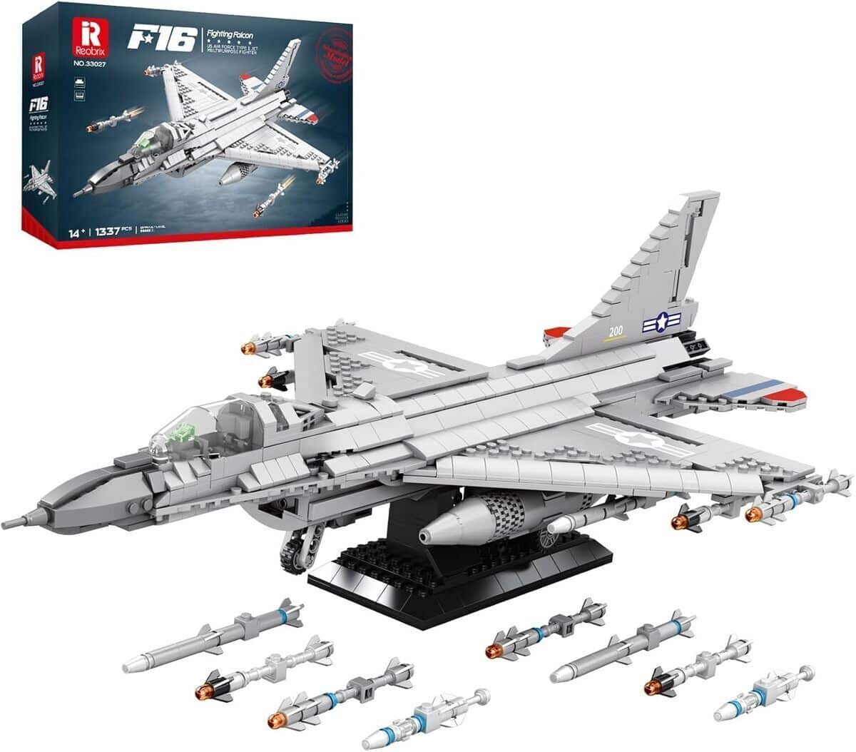Test du jeu de construction Reobrix F-16 : maquette militaire de 1377 pièces