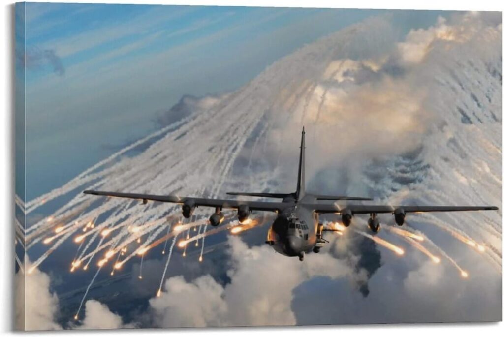 Avis sur le poster JUNNA avion de chasse AC-130 : décoration murale 60 x 90 cm