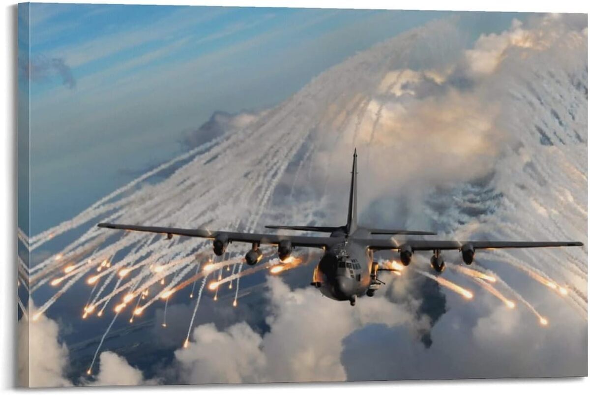 Avis sur le poster JUNNA avion de chasse AC-130 : décoration murale 60 x 90 cm