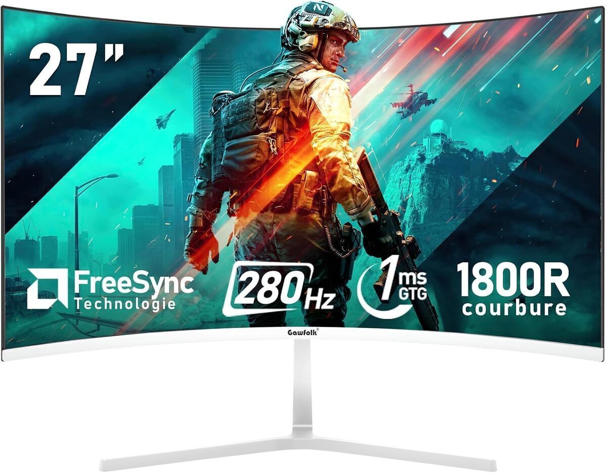 Test Gawfolk écran PC incurvé 27 pouces gaming 280Hz