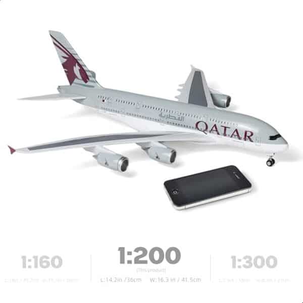 Découvrez notre test détaillé de la maquette A380 Qatar Airways au 1/200 par QIYUMOKE : qualité, finitions et authenticité du modèle réduit d'avion.