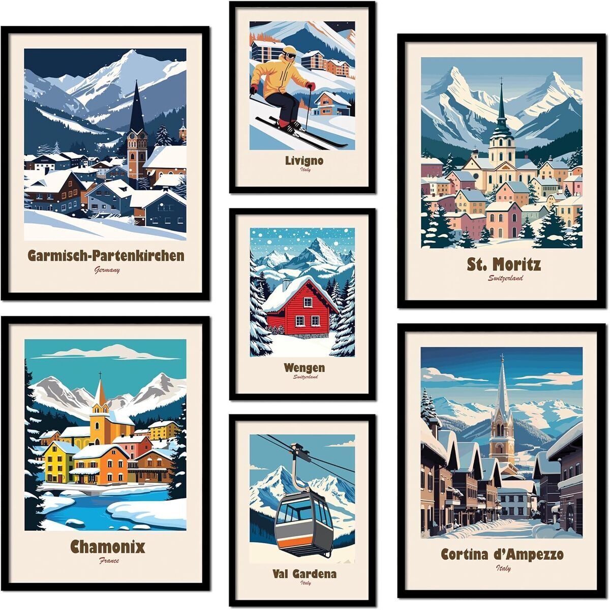 Avis : posters ag.art deco stations de ski, élégance murale